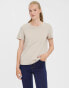 Vero Moda t-shirt with fold up in in stone