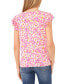 Фото #2 товара Women's Floral Print Double Ruffled Sleeve Knit Top