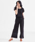 Фото #1 товара Women's Cotton Crochet Wide-Leg Pull-On Pants, Created for Macy's