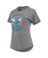 ფოტო #3 პროდუქტის Women's Heathered Gray Charlotte Hornets Tri-Blend Phoebe T-shirt