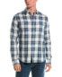 Фото #1 товара Vince Alps Classic Fit Plaid Shirt Men's Blue L