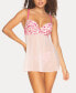 ფოტო #1 პროდუქტის Women's Besame Printed Lace 2 Piece Babydoll Lingerie Set