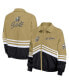 Фото #1 товара Women's Gold Distressed New Orleans Saints Vintage-Like Throwback Windbreaker Full-Zip Jacket