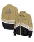 Women's Gold Distressed New Orleans Saints Vintage-Like Throwback Windbreaker Full-Zip Jacket