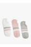 Çizgili 3'lü Görünmez Çorap Seti Çok Renkli