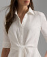 ფოტო #5 პროდუქტის Petite Linen Fit & Flare Shirtdress