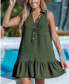 Фото #2 товара Women's V-Neck Ruffled Sleeveless Mini Beach Dress