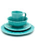 Chloe 16 Piece Turquoise Dinnerware Set