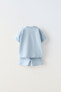 Plush short sleeve sweatshirt and bermuda shorts co-ord