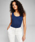 Women's Scalloped Scoop-Neck Bodysuit, Created for Macy's