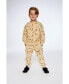 Фото #3 товара Boy French Terry Sweatpants Beige Printed Jungle Animal - Toddler Child