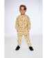 Boy French Terry Sweatpants Beige Printed Jungle Animal - Toddler Child