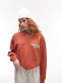 Фото #2 товара Свитшот Topshop с принтом "New Port" в оранжевой винтажной отделке.