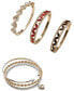 ფოტო #3 პროდუქტის Two-Tone 3-Pc. Set Crystal Heart Bangle Bracelets