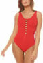 Фото #1 товара BLEU by Rod Beattle 281901 Women's Twister One-Piece Swimsuit in Scarlet (14)
