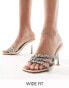 Фото #1 товара Simmi London Wide Fit Messina embellished strappy heeled mule sandal in gold