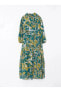 Фото #7 товара LCW Modest Fırfırlı Dik Yaka Desenli Uzun Kollu Kadın Elbise