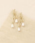 Фото #2 товара Oval Link Pearl Dangle Earrings