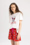 Фото #18 товара Пижама DeFacto Fall In Love Snoopy короткий рукав и шорты B6205ax24sp