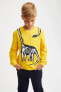 Фото #1 товара Erkek Çocuk Dinozor Baskılı Fermuar Detaylı Sweatshirt