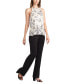 ფოტო #3 პროდუქტის Women's Floral-Print Double-Tiered Sleeveless Top