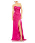 Women's Strapless Embellished Sweetheart Neckline Satin Gown