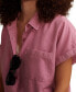 ფოტო #4 პროდუქტის Women's Linen Short-Sleeve Button-Down Shirt