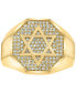 ფოტო #3 პროდუქტის EFFY® Men's Diamond Star of David Ring (1/3 ct. t.w.) in 14k Gold