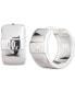 ფოტო #1 პროდუქტის Sterling Silver Extra-Small Logo Hoop Earrings, 0.49"