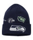 Фото #1 товара Big Boys and Girls College Navy Seattle Seahawks Identity Cuffed Knit Hat