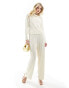 Фото #1 товара Y.A.S textured high waisted trousers co-ord in cream