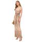 Women's Floral-Print Short Sleeve Column Gown