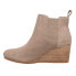 Фото #3 товара TOMS Kayley Wedge Round Toe Booties Womens Brown Casual Boots 10019114T