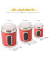Megacasa 3 Piece Stainless Steel Canister Set in Red Finish
