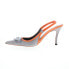 Фото #5 товара Diesel D-Venus SB Y02985-PR818-H9323 Womens Gray Slingback Heels Shoes