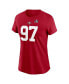 Women's Nick Bosa Scarlet San Francisco 49ers Super Bowl LVIII Patch Player Name and Number T-shirt