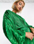 Фото #6 товара ASOS DESIGN embellishment mini dress in green with blouson sleeve