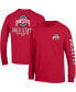 Men's Scarlet Ohio State Buckeyes Team Stack 3-Hit Long Sleeve T-shirt