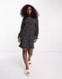 Фото #4 товара JDY exclusive tie neck mini smock dress in black & ecru floral