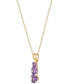 Фото #3 товара Macy's amethyst Graduated 18" Pendant Necklace (1 ct. t.w.) in 14k Gold