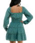 ფოტო #2 პროდუქტის Juniors' Smocked-Waist Ruffled Tiered Dress