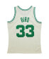 Men's Larry Bird Cream Boston Celtics Chainstitch Swingman Jersey