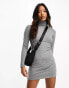 Miss Selfridge Petite roll neck mini dress in grey