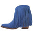 Фото #3 товара Dingo Tangles Fringe Embroidered Snip Toe Pull On Booties Womens Blue Casual Bo