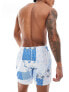 Hollister patchwork paisley printed swim shorts in blue