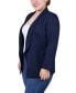 ფოტო #3 პროდუქტის Plus Size 3/4 Sleeve Ponte Blazer