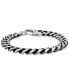 ფოტო #3 პროდუქტის Men's Gunmetal-Tone Stainless Steel Cuban Link Chain Bracelet