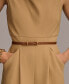 Women's Draped-Neck Belted Sleeveless Jumpsuit