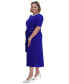 Фото #4 товара Women's Contrast-Trim Short-Sleeve Midi Dress
