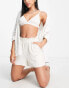 Y.A.S paperbag waist shorts co-ord in ecru marl